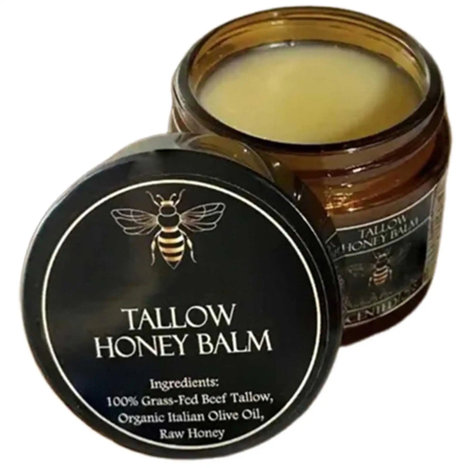 Grass-Fed Tallow & Raw Honey Balm – All-Natural Moisturizing Cream