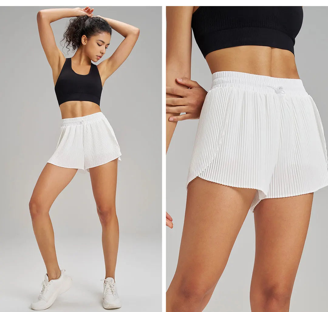 AirFlow™ Skirted Yoga Shorts – 2-in-1 Pleated Editio