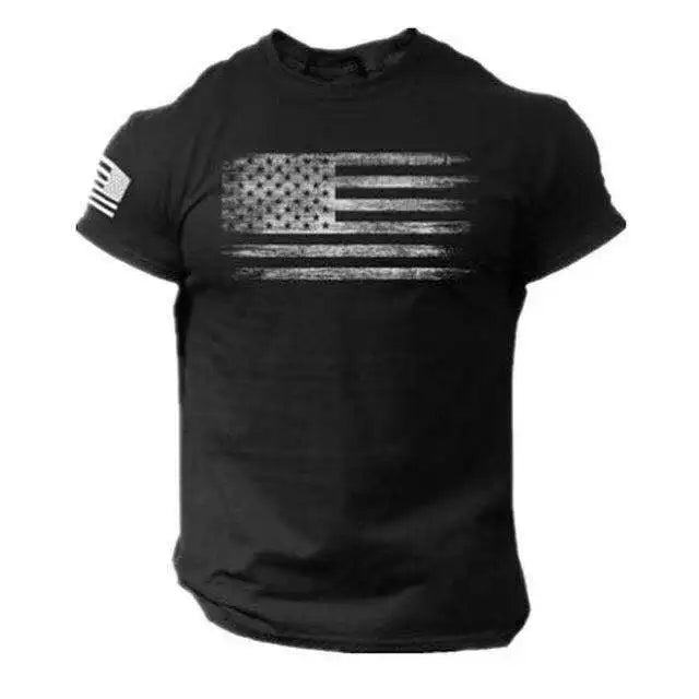 Vintage National Flag Print Men's T-Shirt
