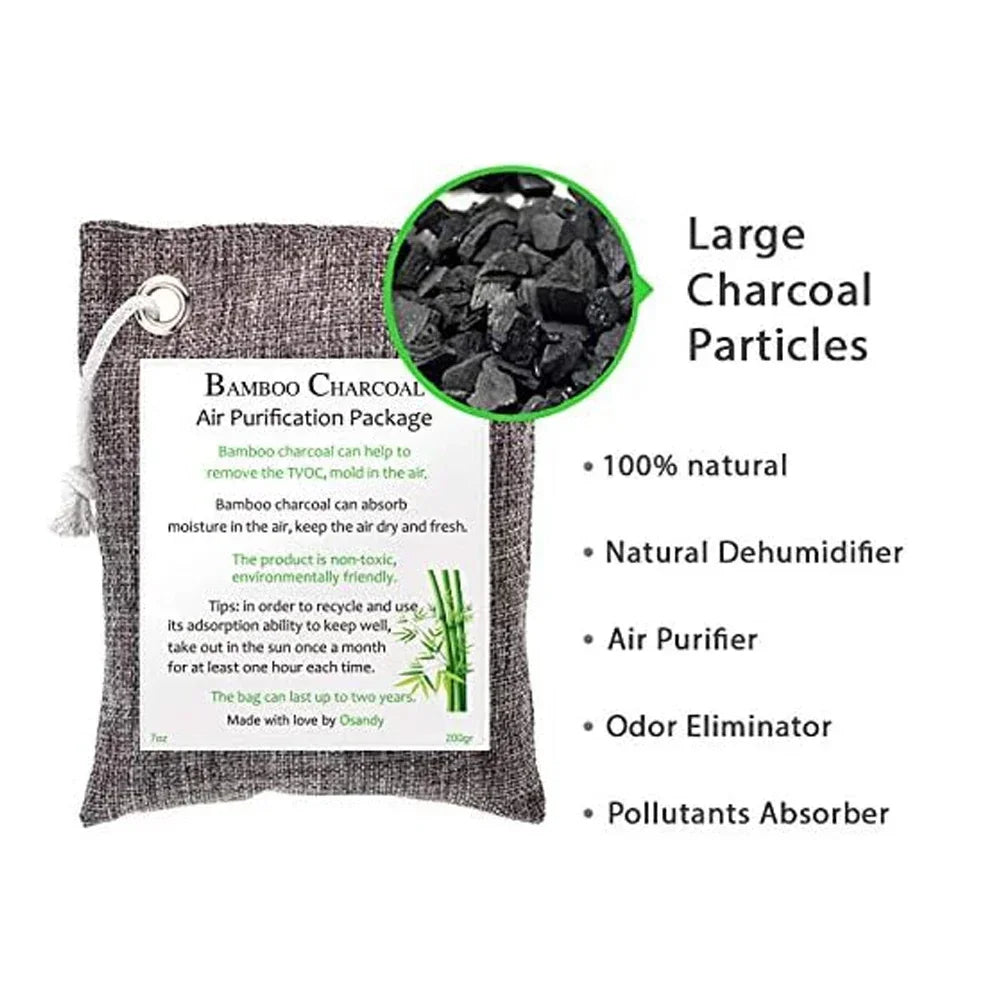 Bamboo Charcoal Air Purifying Bag – 200g Natural Odor Eliminator