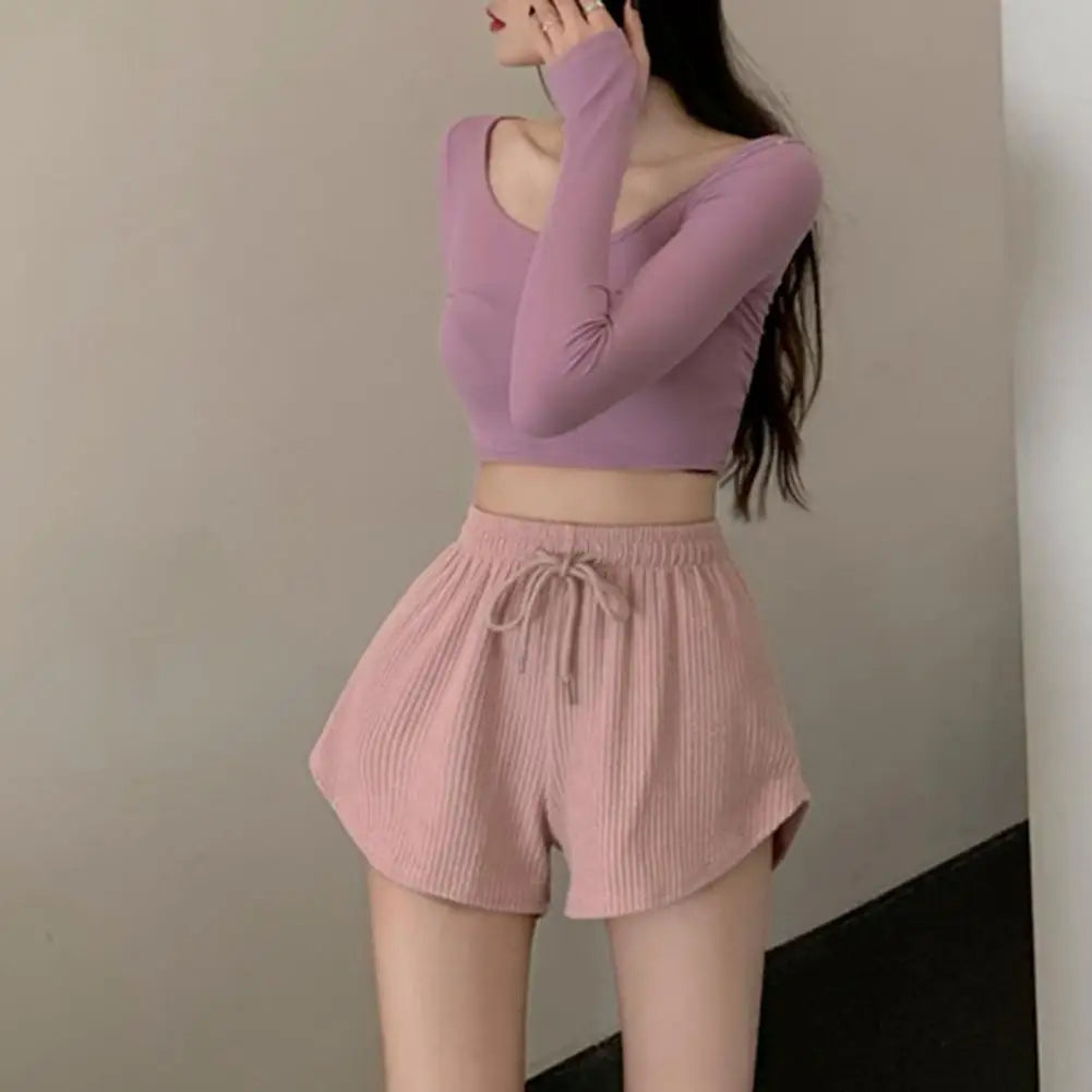 FlexLuxe™ High-Waist Lace-Up Sweat Shorts