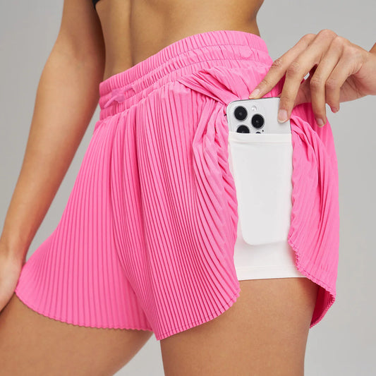 AirFlow™ Skirted Yoga Shorts – 2-in-1 Pleated Editio