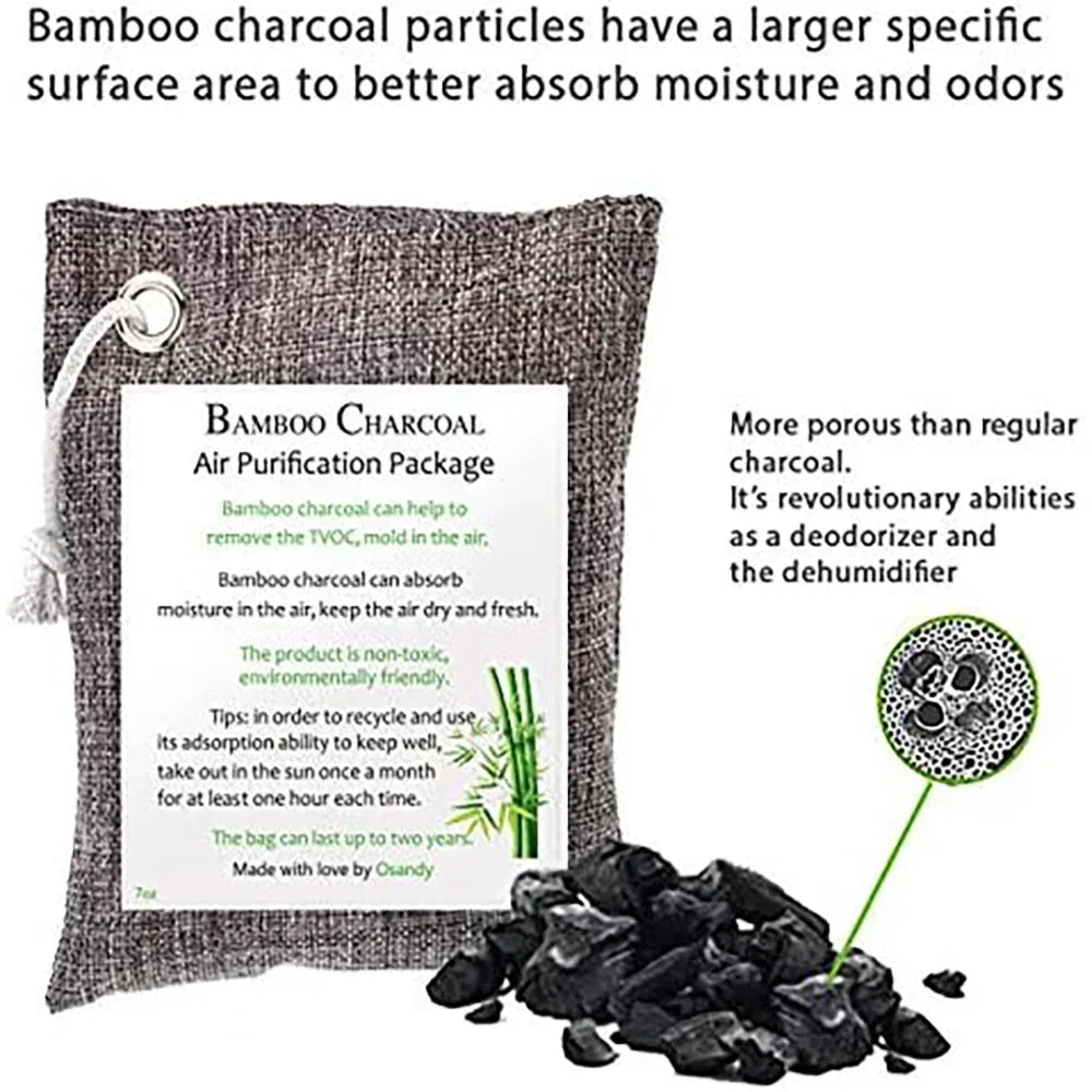 Bamboo Charcoal Air Purifying Bag – 200g Natural Odor Eliminator