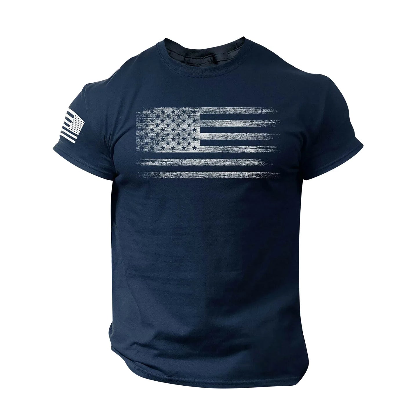 Vintage National Flag Print Men's T-Shirt